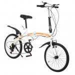 Cbcbtwo Folding Bike Leisure 20 inch Bike Foldable for Women Girls Bike Mountain Bike Variable Speed 7 Speed Compact Bike Urban Commuters White