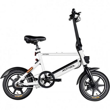 Murtisol 14 inch Folding Aluminum Bike 3 Speed Shift Foldable Handle Lightweight Electric Commuter Removable Large-capacity hidden lithium Battery Pedal Assist Power 14"