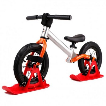 Greatlizard 12 Inch Snow Sledge Board Set for Balance Bike Scooter Parts, No Pedal Training Bicycle Skiing Walker for Kids and Toddlers