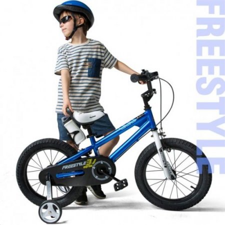 RoyalBaby Boys Girls Kids Bike BMX Freestyle 2 Hand Brakes Bicycles with Training Wheels Child Bicycle | 16 Inch With Kickstand and Training Wheels