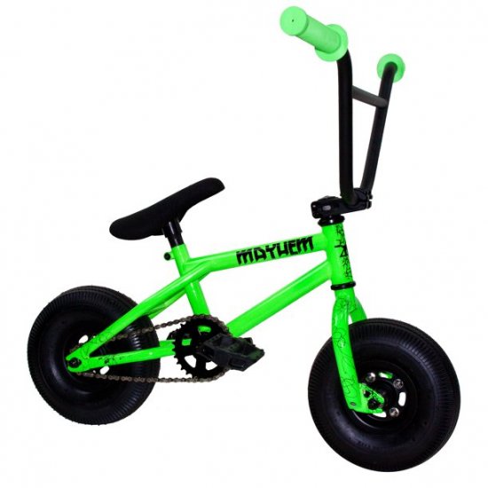 Mayhem Fat Tire Mini BMX RIOT Toxic Green 1 Piece Crank 10\" Mini BMX Newest Model Trick Bike?