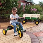 John Deere Steel Trike, 3-Wheel Kids Tricycle, Green + Yellow