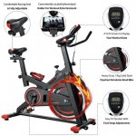 Indoor Exercise Bike, Stationary Cycling Bike, Silent Belt Drive Stationary Bike with LCD Monitor & Comfortable Seat Cushion, Home Bicycle Machine with 22lbs Heavy Flywheel, 265lbs Max Weight, B1604