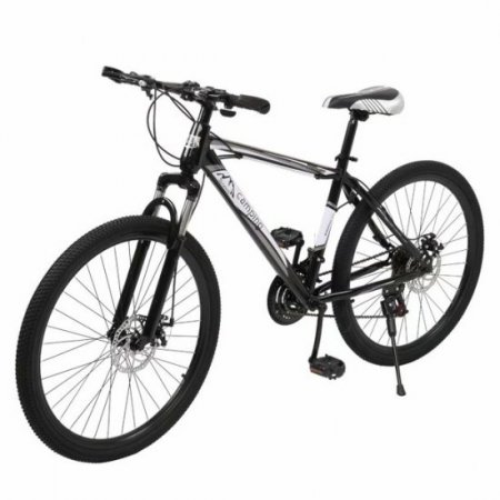 Camping Survival 26 inch Mountain Bike, Camping Survivals 21 Speed Bicycle with Suspension Fork, Anti-Slip Dual-Disc Brake, High Carbon Steel Frame, Road Offroad City Bike for Women Men Adult