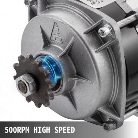 VEVOR 500W 36V Electric Tricycle Motor 500RPM Brushless Motor 10.8A Geared Motor with 14 Tooth for Tricycle,Rickshaw,ThreeWheeled Bike etc.