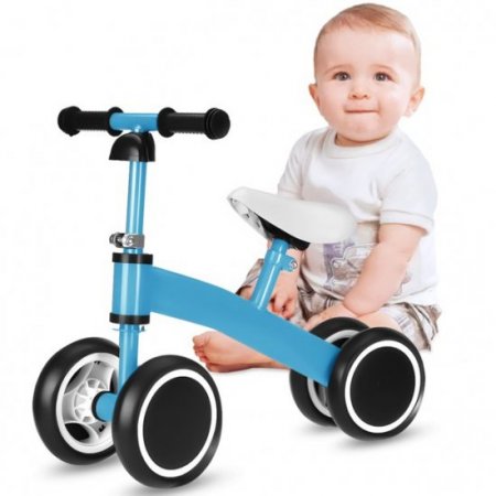 Stoneway Baby Balance Bike 4 Wheels Toddler Bikes Bicycle Adjustable Seat for Kids 1 2 3 Year Old, No Pedal Indoor & Outdoor