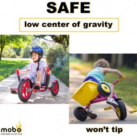 Mobo Cruiser Sport Safe Tricycle. Toddler Ride On Trike. Pedal Go-Kart 3 Wheel Car Red (Tri-106R)