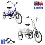 Motor Genic Unisex Adult Folding Tricycle Bike 3 Wheeler Bicycle Portable Tricycle 20" Wheels Lock