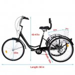 WMHOK-Black Adult Tricycle for Shopping W/Installation Tools