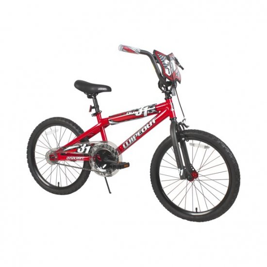 Dynacraft 20 Inch Wipeout Boys BMX Bike with Front Hand Brake, Red