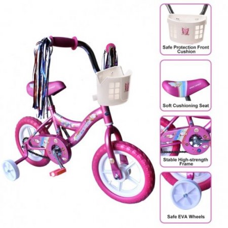 ChromeWheels Boys' and Girls' Bike, 12" Kid's Bicycle for 2-4 Years Old, EVA Tires, Training Wheels with Coaster Brake