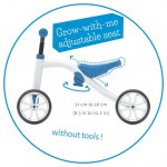 Chillafish Quadie stable 4-wheel grow-with-me ride-on with adjustable seat height, for kids 1-3 year, cookie storage in the seat, silent non-marking wheels and customisation stickers, blue