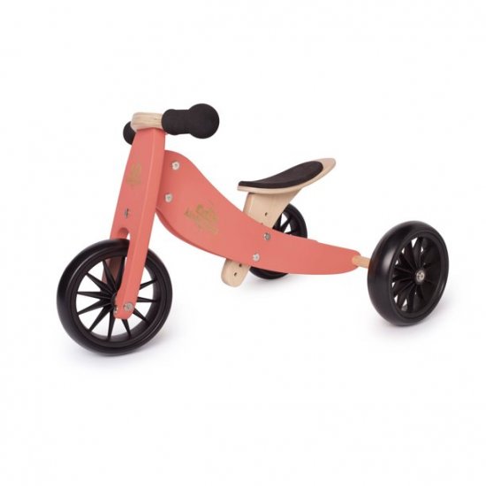 Kinderfeets Kinderfeets Tiny Tot Toddler 2-in-1 Balance Bike and Tricycle, Burn Coral