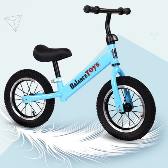 KWANSHOP 12\'\' Kids Balance Bike Learn To Ride Pre Bike Balance Develop w/ Adjustable Handlebar & Seat, Rubber Pneumatic Tyre and Steel Frame