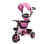 Vingtank Children Trike, 4 in1 Baby Kids Trike Girls Push Along Tricycle Toddlers 3-Wheel Pedal Bike -Pink