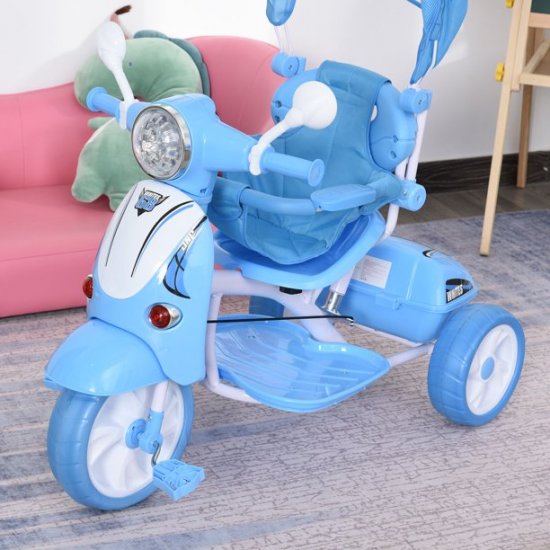 Kids Outdoor Toddler Tricycle 3 Foldable bike for 18 Months to 6 Years Old Blue