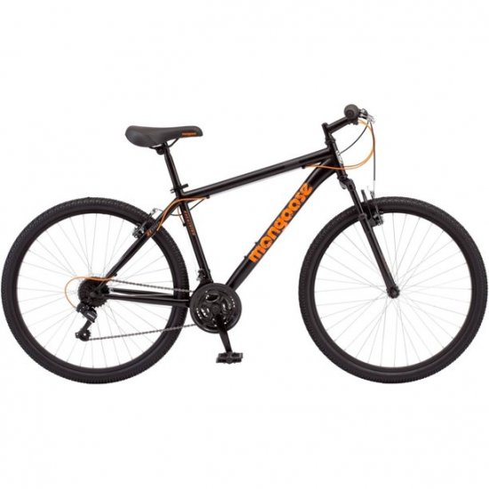 Mongoose Excursion Mountain Bike, Men\'s, 27.5\", Black/Orange