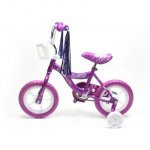 Wonderplay BMX 12" Kid's Bike for 2-4 Years Old, Bicycle for Girls with Front Basket, EVA Tires with Training Wheels & Coaster Brake Purple