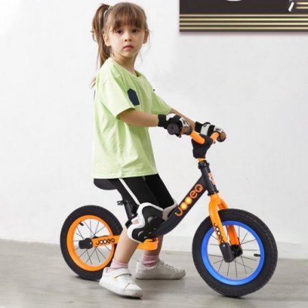 Pgyong Pgyong Balance Bike for Ages 3-5 Years Boys and Girls, 12'' Lightweight Steel Frame, Adjustable Seat, Orange