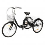 SamyoHome Adult Tricycle, Three Wheel Cruiser Bike Black, 24" Wheels