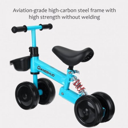 Novashion Balance Bike for Kids Toddlers with Basket, Shock Absorption Balance Training Bike No Pedal for 1-3 Years Old, 66lbs Load Capacity