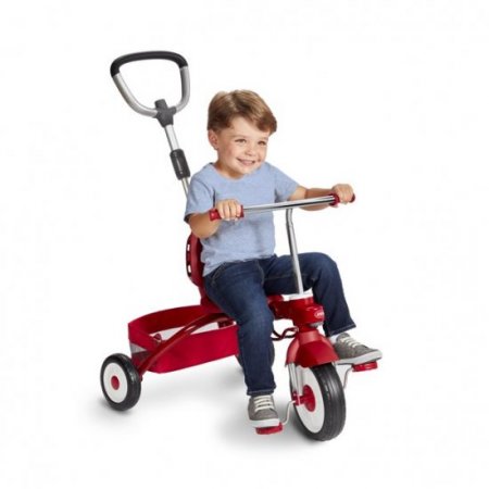 Radio Flyer, EZ Fold 4-in-1 Stroll 'n Trike, Folding Trike, Red