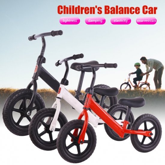 SELLCLUB 12\" Kid Balance Bike Walker No Pedal Training Bicycle Toy Adjustable Seat For 2-5 years old Girls boys White / Black / Red