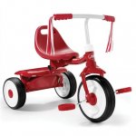 Radio Flyer 415S Kids Readily Assembled Fold 2 Go Trike with Storage Bin, Red