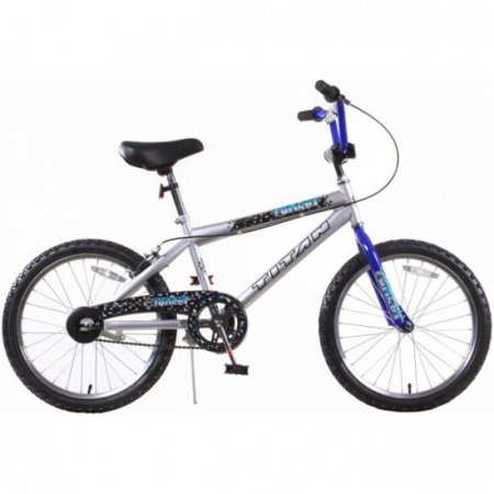 TITAN Tomcat Boys BMX Bike with 20" Wheels, Blue and Silver