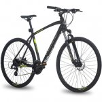 Hiland Hybrid Comfort Bicycle with Lock-Out Suspension Fork 700C Wheels Aluminum Frame City Commuter Bike