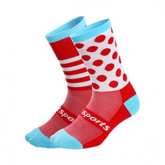 Daciye Daciye DH Sports Children Socks Balance Walking Bike Socks for Sports (Cyan Red)