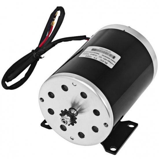 VEVOR 1000W Electric Brush DC Motor 3000RPM DC Motor 48V Electric DC Motor TY1020 Type Brushed Motor With Mounting Bracket