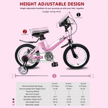 NiceC 18" BMX Kids Bike, Pink