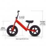 KUDOSALE 12in Kid Balance Bike Walker No Pedal Childs Training Bicycle Toy Adjustable Seat