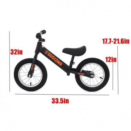 HUNZl 12'' Balance Bike Kids No-Pedal Learn To Ride Pre Bike 2-5 Years Old Children Develop Balance Skills