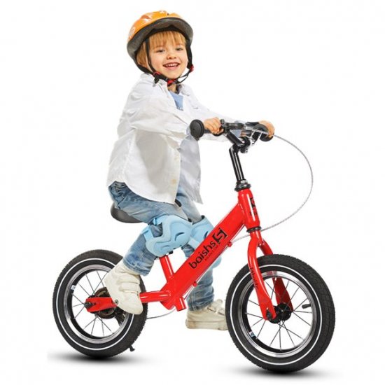 KUDOSALE 12\'\' Carbon Steel 2-6 Age Kids Toddlers Balance Bike Ultra Lightweight Sport Training No-Pedal Learn To Ride Pre Bicycle Adjustable Seat With Brake e Pneumatic Tyre Adjustable Seat