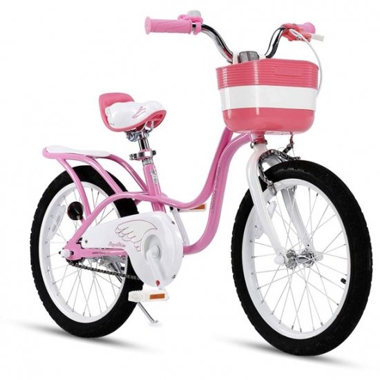 RoyalBaby Little Swan Pink 18 Inch Girl\'s Bicycle With Basket and Kickstand