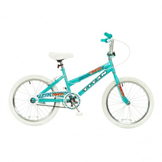 20\" Titan Tomcat Girls\' BMX Bike with Pads, Teal Blue