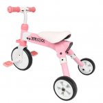 Pgyong 2 in 1 Folding Kids Tricycle for Toddlers, 3 Wheels Folding Walk Trike with Removable Pedal for Boys Girls, Pink