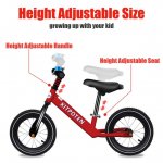 Firlar KITPOTEN Balance Bike for 4 Year Old Boy & Girl, 12 Inch High-Carbon Zinc-Plated Balance to Pedal Bike, Eco-Friendly Soft Widen Pneumatic Tire, Balancing Bike with Stainless Steel Iron Rim-Red-LIMITED