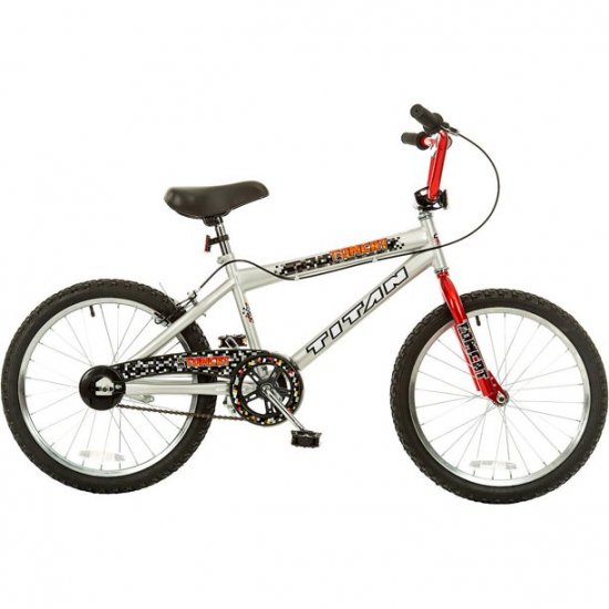 TITAN Tomcat Boys BMX Bike with 20\" Wheels, Red and Silver