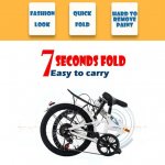 Cbcbtwo Folding Bike Womens Bike Leisure 20 inch Mini Bike City Foldable Bicycle 7 Speed Compact Bike Urban Commuters White