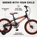 Mongoose Mutant Kids BMX-Style Bike, 16-inch wheels, ages 3 - 5, Black & Orange