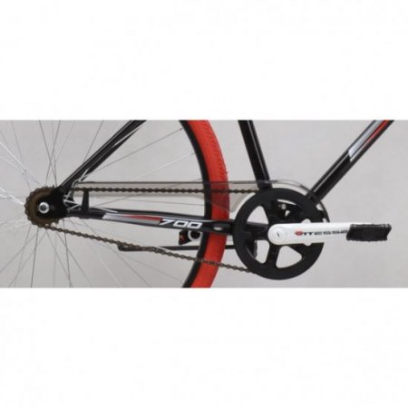 Kent 700c Men's Thruster Fixie Bike, Black/Red