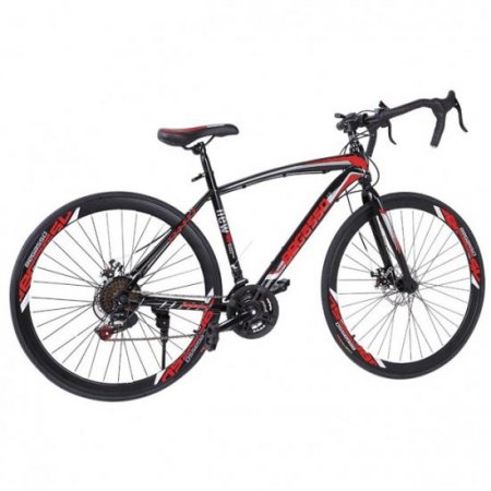 Pgyong Road Bike for Women, 26'' Wheels Aluminum Full Suspension 21 Speed ??Disc Brakes, Red