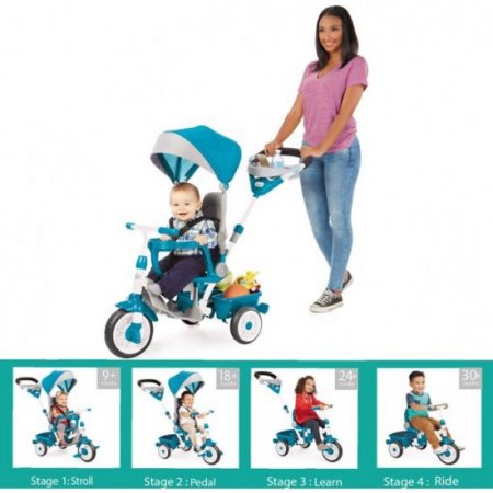 Little Tikes Perfect Fit 4-in-1 Trike, Teal - Convertible Toddler Tricycle