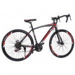 Pgyong Road Bike for Women, 26'' Wheels Aluminum Full Suspension 21 Speed ??Disc Brakes, Red