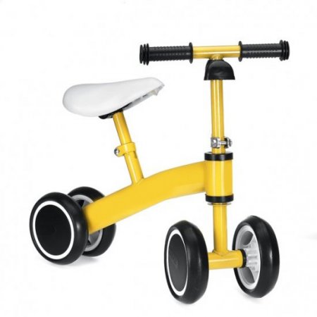 S-morebuy Baby Balance Bike Balance Bike for Kids 4 Wheels Adjustable Seat Height Balance No Pedal for 1-3 Year Old Kids