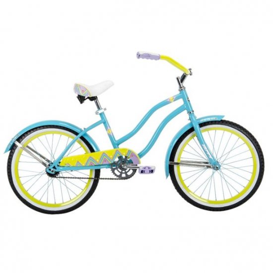 Huffy 20\" Good Vibrations Girls\' Cruiser Bike, Blue and Yellow