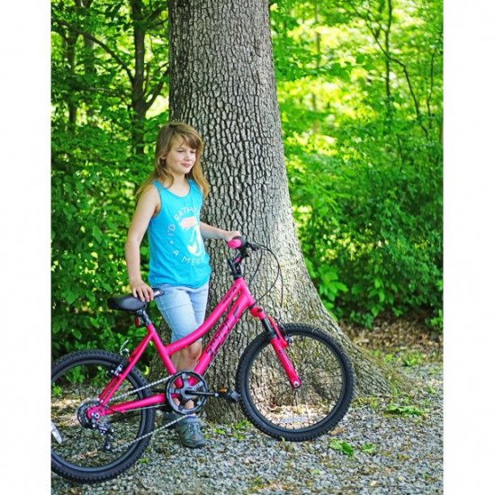 BCA 20\" Crossfire 6-Speed Girl\'s Mountain Bike, Pink/Black